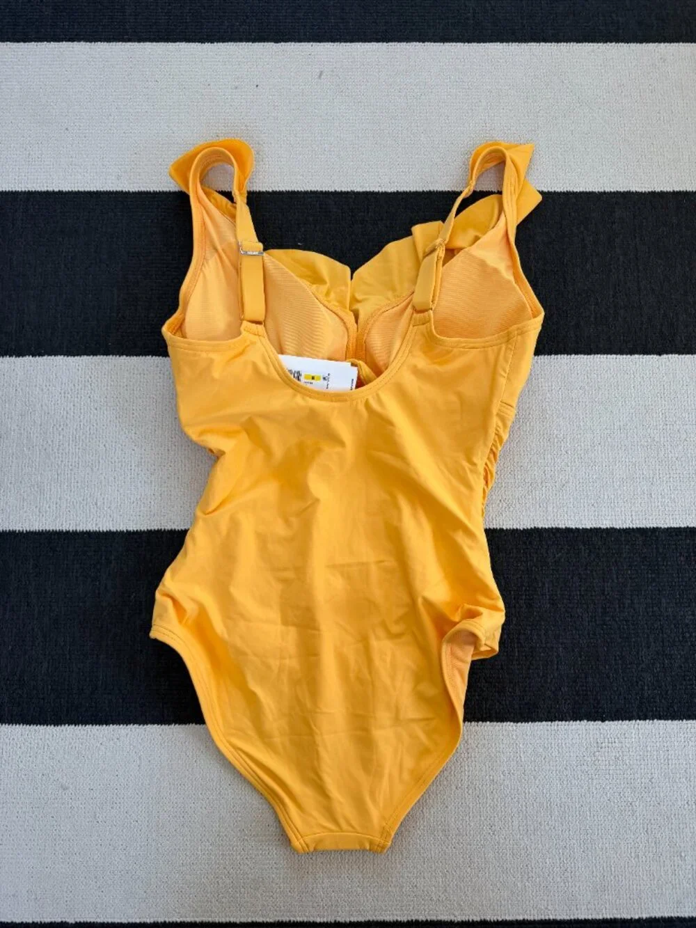 NWT DKNY Yellow Ruffled One Piece Swimsuit Size Medium - Picture 5 of 5